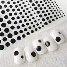 1 件自粘黑白圆点美甲贴纸 - 黑與白 - 查看 6