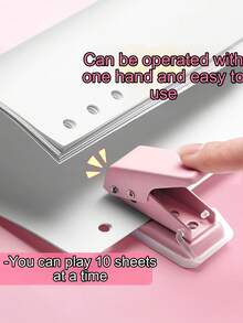 1个可爱金属单孔打孔机，多色迷你打孔机，适用于装订书籍、笔记本、DIY卡片文件纸，可在学校办公室使用 - 彩色 - 查看 5