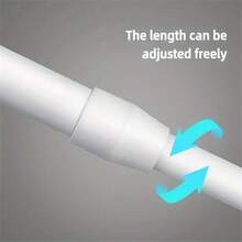 Easy Install Adjustable Curtain Rod - Heavy Duty No-Drill Telescopic Design, Suitable For Shower, Closet And Windows - Durable Steel & Plastic Home Accessory, Perfect For Room Decor, Tension Rod, Storage Rod, Multi-Function Expandable Rod, Space Saving, Bathroom Storage - White - View 5