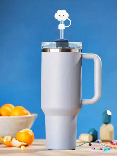 4 piezas/1 pieza Lindas tapas con diseño de nubes compatibles con los vasos Tumbler de de 30 y 40 Oz, protectores reutilizables de silicona para pajitas de 10 mm, accesorios para pajitas, compatibles con la tapa/protector de pajita de , regalos para el Día de la Madre