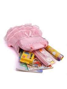 A Custom Bag With A Personalized Name Or Holiday Message. Customize Your Own Backpack Dance Bag, Pink Lace Ballet Little Princess School You Can Customize Name, Letters, Lucky Numbers, Etc., Very Suitable For School, Class, Travel, Daily Adaptation, Birthday Gifts Friends And Daughters, As Souvenir Meaningful Package, Christmas Gift, New Year Etc. - Text 3 - View 6