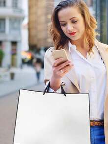 1 件礼品袋、节日礼品袋、服装包装袋、圣诞节情人节 - 白色 - 查看 2