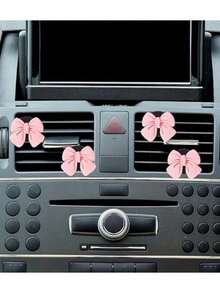 6件可爱蝴蝶结形汽车出风口装饰夹