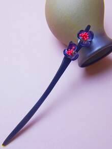 1pc 中国风亮粉梅花苞珍珠发簪 保色不易掉色 长18cm不伤头发不伤头皮发簪 红绿玛瑙珠子挂流苏木簪子 - 多色 - 查看 8