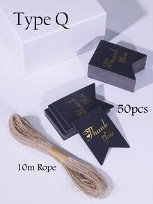 10/50/100/300 chiếc Thẻ treo 'Cảm ơn' bằng giấy bạc vàng với dây thừng đay 1000cm/394inch, Thẻ quà tặng lấp lánh kim loại, Thẻ quà tặng màu đồng để gói quà ngày lễ, Nhãn hình đuôi én cho tiệc cưới - Nhiều màu - Xem 34