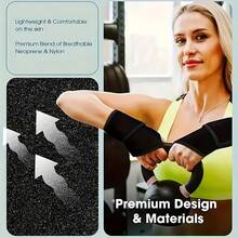 压缩加热腕带、加热磁性腕托、1 件磁性放松腕托护腕 - 压缩加热、放松压缩加热腕带、放松腕带、手部配件、腕部保护器健身房腕带配件 - 黑色 - 查看 3