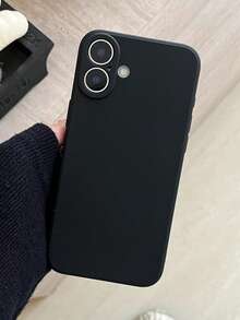 Shockproof Anti-Fingerprint Silicone Phone Case Compatible With IPhone 16/15/14/13/12 Pro Max, S23 Ultra, Redmi Note 11, OPPO Phones, Apple 17/17 Pro/17 Pro Max, Kindle Paperwhite 13, Kindle Paperwhite 16, Black Shark, 17 Pro Max, Honor Magic 7 Lite, OPPO A40, 13, Phone Cover, Phone Accessories, A56 5G, Phone Case, 13 Mini Phone Case, Suitable As Gift For Girlfriend - Black - View 5