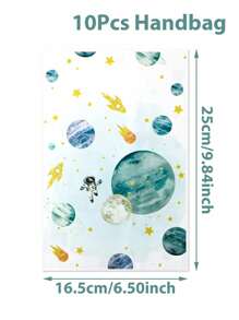 10/25/50pcs Space Planet Pattern Gift Bags, Space Planet Theme Wedding Birthday Babe Shower Party Family Friend Holiday Party Decoration Supplies, Party Thank You Gift Bags, Multi-Purpose Gift Wrapping Supplies