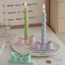 Suport pentru lumânări cu fundă roz, centre de masă cu fundă pentru decorarea nunții, sfeșnic lung pentru lumânări, suport pentru lumânări din gips stil Ins, centru de piesă decorativ pentru candelabre pentru petrecere de masă de nuntă