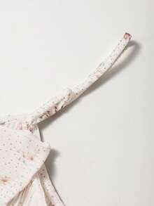 Acelitt White Floral Ruffle Oversized Bow Backless Camisole - Multicolor - View 8