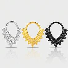1 pieza Anillo de septum vintage y fresco de acero inoxidable 316L, joya de piercing para aro de nariz, arete de oreja y cartílago