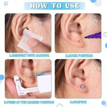 24PCS Disposable Ear Piercing Gun With Built-In Steel Stainless Stud Earrings-Safety Self Ear Piercing Kit