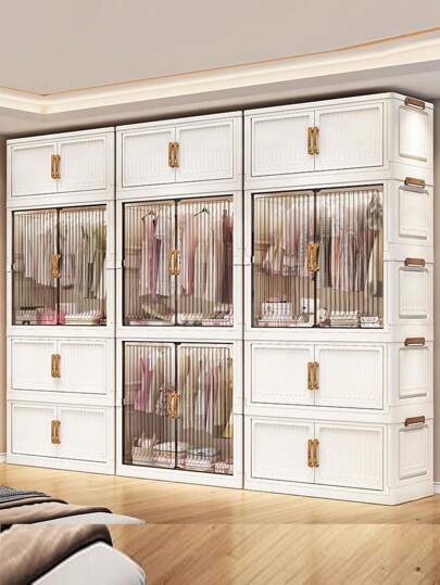 Guarda-roupa simples de 5/4/3/2/1 camadas para quarto, sem necessidade de instalação, dobrável, com grande capacidade para guardar roupas de adultos