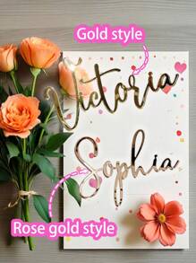 1 pieza Decoración personalizada de tarta de acrílico, Nombre personalizado cortado con láser, Decoración de tarta, Suministros para fiestas de cumpleaños, Decoración dorada/rosa, No se requiere energía Día de la Madre Graduación, Multifuncional, Ajustable, Duradera, Ornamental, Reutilizable, Exquisita, Adorable, de alta calidad, Moderna, Colorida, Cómoda, Elegante, Personalizada, Única, Regalos ideales para ella, Novio, Novia, Papá, Mamá, Familia, Amigos, Oficina, Salón de té, Escuela, Hogar, Renovación del hogar, Vajilla de boda personalizada, Ambiente cálido, Renovación otoñal del hogar, Armonía del hogar