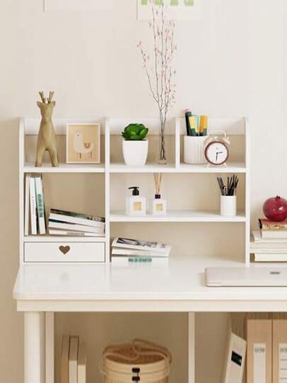 1 st Home Office Desktop Lagring Organizer Hylla, Enkel monteringsskåp Bokhylla för barn Studiebord