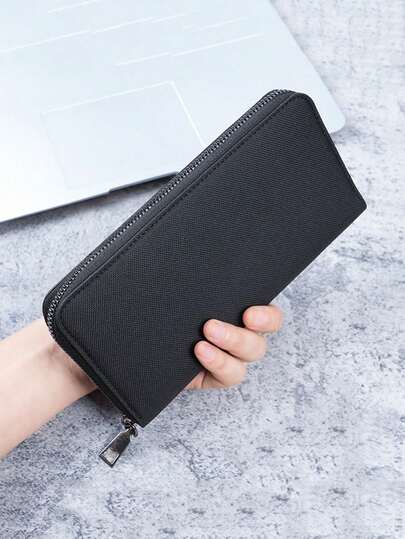 长款男士拉链钱包大容量手拿包手机包休闲商务卡位女士钱包钱包男式长款钱包