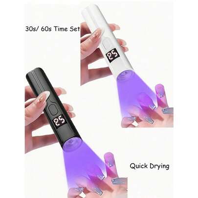 1个/2个便携式UV LED美甲灯，专业手持式UV美甲灯，凝胶美甲固化灯，LED美甲烘干机，迷你美甲灯，适用于凝胶指甲油，送给女孩的理想礼物