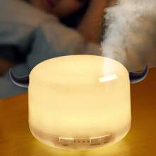 New Ultrasonic Essential Oil Diffuser, 7-Color Night Lamp, Remote Control Option, 500ml Large Capacity, Air Humidifier, Fragrance Diffusing, 3 Mist Output Levels, 4 Timer Settings, Suitable For Home/Office/Gifts, DIY Multiscene Demon Horn Decor
