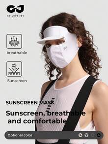 GOLOVEJOY 1pc Summer Cycling Sunshield Mask Outdoor Sports Road Bike Motorcycle Sunshade Hat Brim UV Protection Face Mask, Suitable For Men & Women