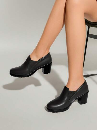 Zapatos Oxford cómodos de tacón bajo y grueso para mujer, mocasines informales