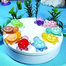 10pcs Glow-In-The-Dark 3D Turtle Figurines,Fish Tank Decor, - Colorful, Translucent Plastic Decorations For DIY Crafts, Party Favors, Classroom Rewards & Beach-Themed Events