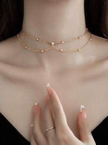 Two Pieces Sexy Rhinestone Chain Decorated Body Jewelry For Women, Fresh And Sweet Chest Chain With Personalized Tassel And Rhinestone Pendant, Sexy Women Steel Body Chain Collarbone Chain, For Rave