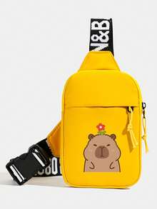 Women's Crossbody Bag New Super Cute Capybara Printed Chest Waist Bag Oxford Small Bag Multifunctional Portable Mobile Phone Bag Convenient Commuting Bag New Life Items For Students Men Essentials Side Bag - View 2