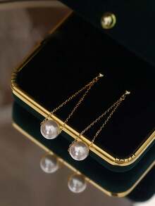 BALMORA 1 对优雅精致的 S925 纯银贝壳珍珠链耳环，适合女性赠送朋友