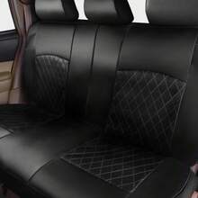 5pcs Car Seat Covers, Leather PVC Material, Quilted Design Suitable For Midsize And Small Vehicles, Four Seasons Universal, Diamond Pattern - one-size - View 6