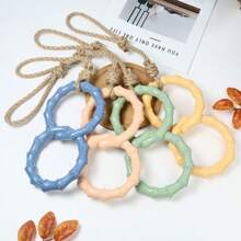 Neue Makronen-farbige Haustierspielzeuge mit Sisalseil Doppelringen zum Kauen, strapazierfähiges Tauziehen Haustierspielzeug