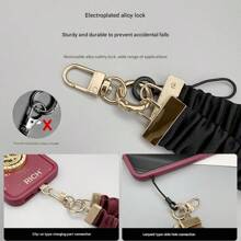 1 Set New Fashion Wristlet Phone Lanyard With Metal Card Slot, Suitable For Elegant Ladies Phone Charm Pendant, Convenient Phone Strap Chain With Metal Ring Clasp Gifts For Mother, Family, Friends, Birthday, Holiday Phone Chain