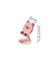 1pc Cute Cartoon Mobile Phone Holder, Rotatable Portable Foldable Desktop Slouchy Bracket For Tablet, Live Streaming Stand
