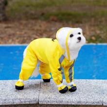 New Spring/Summer Pet Clothing - Cat Shirts, 4-Leg Raincoat With Rain Boots For Cats And Small Dogs, Animal Costumes, Clothing With Leash Attachment, Rainproof 4-Leg Suits For Pets