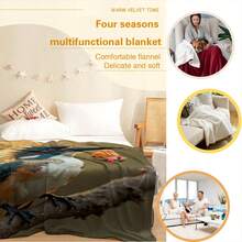 Kingfisher With Golden Crown, Bird On A Branch, Nature Wildlife, Home Use, Travel, Camping, Personalized Blanket A Perfect Gift For Family And Friends_00001_