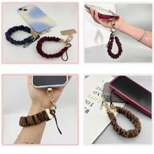 1 Set New Fashion Wristlet Phone Lanyard With Metal Card Slot, Suitable For Elegant Ladies Phone Charm Pendant, Convenient Phone Strap Chain With Metal Ring Clasp Gifts For Mother, Family, Friends, Birthday, Holiday Phone Chain