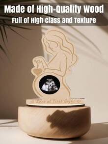 Pregnant Mom & Baby Gift, Creative Wooden Photo Frame Stand Ultrasound Picture, Best For New Mom, Expecting Mom, First Time Pregnancy Friend, Girls Bedroom Decor, Mother's Day, Baby Shower - Khaki - View 4