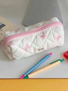 (Customized) 3pcs Quilted Cosmetic Bags Set, Personalized Name, Cute Ladies Makeup Bag, Floral Pattern Cosmetic Pouch Set, Travel Toiletry Organizer, Makeup Case, Gift For Valentine's Day, Mother's Day, Graduation, Bridal Party,Multi-Functional,Ornamental,Letter,Solid Color,Exquisite,Stylish,Vintage,Modern,Colorful,Leisure,Basics,Casual,Soft,Unique,Customized,Personalized,Custom,Ideal Gifts For Her,Girlfriend,Her,Grandparents,Family,Boyfriend,Friends,Multi-Functional,Ornamental,Letter,Solid Color,Exquisite,Stylish,Vintage,Modern,Colorful,Leisure,Basics,Casual,Soft,Unique,Customized,Personalized,Custom,Ideal Gifts For Her,Girlfriend,Her,Boyfriend,Friends,Looks Of Party,Beauty & Health,Customized Makeup Bags