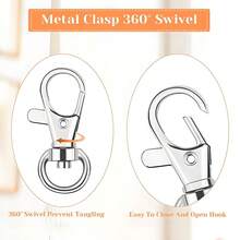 10/30 Pcs Key Chain Clip Hooks Swivel Lanyard Snap Hook Keychain Hooks For Lanyard Key Rings Crafting - Silver - View 3