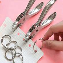 Macchina fustellatrice per ufficio, pinza perforatrice per fori rotondi da 3 mm, macchina perforatrice per fori da 6 mm, anelli in ferro per schede e carte, forniture per studenti, carta A4, macchina fustellatrice singola per piccole schede, adatta per uso domestico, cartoleria, uffici aziendali, all'aperto, feste, regali per vacanze