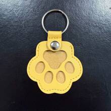 Cute Dog Paw Keychain, Cartoon Pet Hair Storage Leather Case Portable Pet Hair Memorial Keychain Pendant
