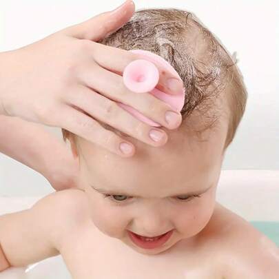 Brosse de shampooing pour bébé en silicone, brosse de nettoyage facial avec ventouse, douce et délicate, outil de nettoyage de tête pour nourrissons