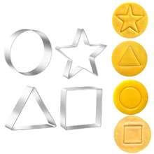 Stainless Steel Biscuit Cutting Set, Star, Umbrella, Triangle, And Round Biscuit Molds, Can Be Used To Bake Biscuit Shapes And Make Clay. - Silver - View 12