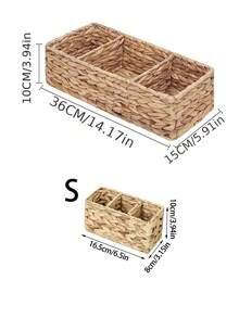 1个手工编织收纳篮，藤条编织篮，卫生间收纳篮 - 三段式葫芦藤编篮，适用于家居、卧室、浴室和客厅收纳，可用作礼品篮、装饰收纳篮、返校用品收纳篮、卧室装饰收纳篮、服装收纳篮、情人节派对装饰收纳篮