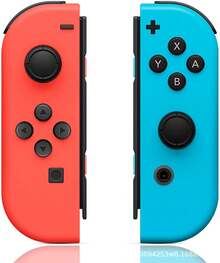 Wireless Switch  Joycon Controllers, Switch Controller Compatible With Switch/OLED/Lite, Controllers For Switch Support Wake-Up And 6-Axis Gyro With Wrist Straps Wireless Joystick Replacement For Switch Joycon Controllers - Dual Vibration, Monitor Control, Share & Wake Functions, Rainbow Gradient Design (L/R), Wireless Controller For Switches - Red and Blue - View 6