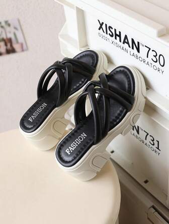 Girls Black Slide Sandals, Children Casual Slippers, New Style Kids Shoes