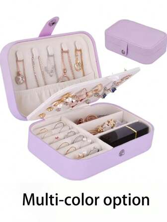 1pc Multi-Layer Jewelry Storage Box, Large Capacity Divided Jewelry Organizer Box, Portable Travel Jewelry Case Suitable For Earrings, Rings, Necklaces, Lipsticks Organizer Storage Travel Summer Back To School