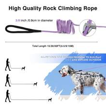 1pc Heavy Duty Dog Leash Nylon Long Lead Obedience Recall Training Check Cord Lead 15ft 30ft 50ft Long Rope Leash Great For Training Play Camping Backyard And Swimming