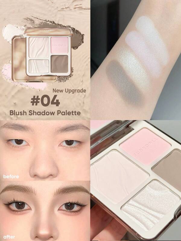 JUDYDOLL 2-In-1 HIGHLIGHT & CONTOUR PALETTE 9g, Matte Highlighter And Blush Palette, Versatile For Beginners, Self-Use And Gifts, Suitable For Makeup For Parties, Dates, Weddings And Other Occasions