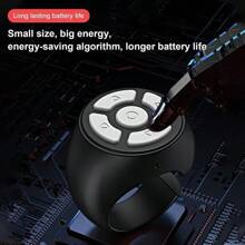 Telecomando senza fili Bluetooth per le dita, compatibile con , Pixel, telefono; telecomando Bluetooth per passare le pagine di libri elettronici, anello di scorrimento smart ricaricabile, controller a cliccatore, compatibile con iOS e Android, adatto per vacanze estive, viaggi, scatto remoto senza fili per fotocamera portatile