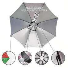 1pc,Umbrella Hat With Elastic Headband, Lightweight Hat Umbrella,Outdoor Rain Or Shine Dual-Use Umbrella, Fishing Umbrella, Elastic Band Hat Umbrella, Potable Umbrella For Outdoor